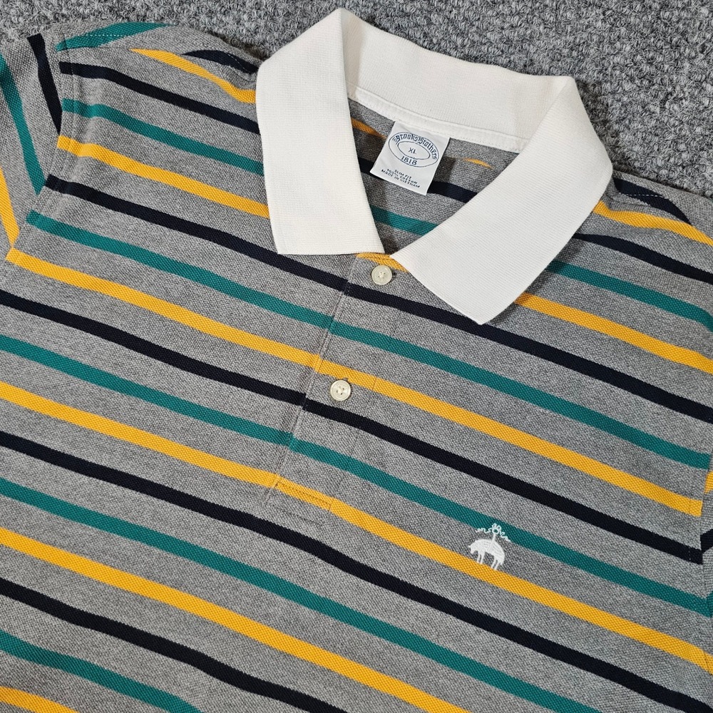 Brooks Brothers Polo Shirt Striped Golf‎ Casual Short Sleeve XL Men's